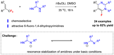 Graphical abstract: Chemoselective defluorinative amination of (trifluoromethyl)alkenes with amidines: synthesis of 6-fluoro-1,4-dihydropyrimidines