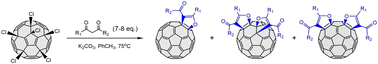 Graphical abstract: When Cl substitution goes rogue: highly selective templated synthesis of cis-bis(dihydrofurano)fullerenes from C60Cl6