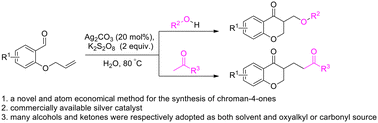 Graphical abstract: Silver catalyzed cascade cyclization of 2-(allyloxy)arylaldehydes: synthesis of chroman-4-one derivatives