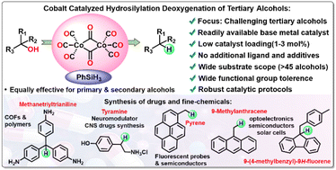 Graphical abstract: Reductive deoxygenation of tertiary alcohols: a cobalt-catalyzed hydrosilylation approach