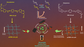 Graphical abstract: Polybenzoxazine-based imine vitrimers for carbon fibre-reinforced composites: paving the way for recyclable high-performance materials