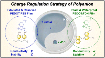 Graphical abstract: Highly stable PEDOT coatings realized via a simple yet robust charge regulation strategy