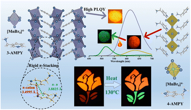 Graphical abstract: Polarity-enhanced cationic π-conjugation in Mn(ii)-based metal halide luminescent materials: boosting quantum yield and enabling anti-counterfeiting
