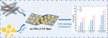 Graphical abstract: Simple synthesis of high-yield monocrystalline gold nanoplates as reinforcement to enhance the EMI shielding performance of the carbon nanotube matrix