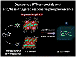 Graphical abstract: Orange-red RTP co-crystals with acid/base-triggered responsive phosphorescence