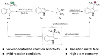 Graphical abstract: Selective perfluoroalkylation and defluorination functionalization of indoles