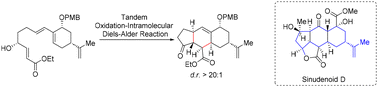 Graphical abstract: Rapid construction of the [5–6–6] tricyclic core of sinudenoids B–D enabled by a tandem oxidation-intramolecular Diels–Alder reaction