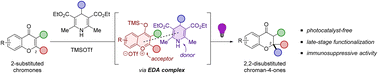 Graphical abstract: Radical conjugate addition to 2-substituted chromones via an electron donor–acceptor complex