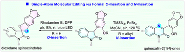 Graphical abstract: Molecular editing of 3-hydroxyphenyl oxindole derivatives via formal O-insertion and N-insertion: synthesis of dioxolane spirooxindoles and quinoxalin-2(1H)-ones