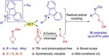 Graphical abstract: Synthesis of aminoalkyl nitriles through 2-azaallyl-anion-driven cascade radical ring-opening/intermolecular coupling