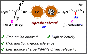 Graphical abstract: β-Selective Heck reactions of unprotected allylamines driven by surface charge of in situ-formed Pd nanoparticles