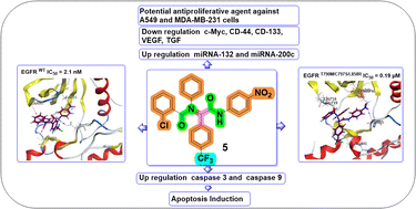 Graphical abstract: Impact of trifluoromethyl Ugi adducts as anticancer agents: EGFR inhibition, apoptosis induction and miRNA up-regulation