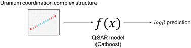 Graphical abstract: Quantitative structure–activity relationship model to predict the stability constant of uranium coordination complexes for novel uranium adsorbent design