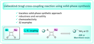 Graphical abstract: Solid-phase synthesis of aryl squaramides using Liebeskind–Srogl cross-coupling