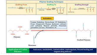 Graphical abstract: Review on various activator-assisted polymer grafting techniques for smart drug delivery applications