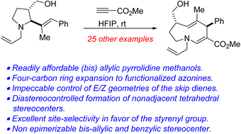 Graphical abstract: Stereocontrolled four-carbon homologation of vicinally functionalized allylic pyrrolidines to highly customized azonines bearing remote benzylic stereocenters