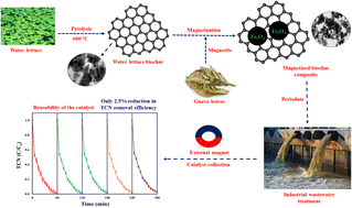 Graphical abstract: Efficient oxidative degradation of organic pollutants in real industrial effluents using a green-synthesized magnetite supported on biochar catalyst