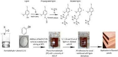 Graphical abstract: Dual-functionalized lignin as a sustainable modifier for high-performance phenol-formaldehyde adhesives in plywood production