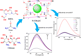Graphical abstract: Chitosan functionalized nitrogen-doped carbon dot nanocomposites: a turn-on sensor for fluoride detection