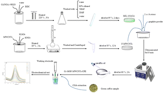 Graphical abstract: Electrochemical detection of chlorogenic acid in green coffee beans by a carbon paste electrode modified with MWCNTs and Cr-MOF