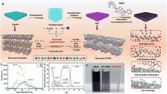 Graphical abstract: Scalable synthesis of polyhydroxy iron-modified kaolin via low-temperature hydrolysis-polymerization for efficient adsorption of direct black 38
