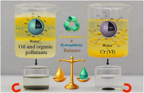 Graphical abstract: Engineering surface hydrophobicity/hydrophilicity of magnetic nanosorbents for efficient multipollutant water remediation