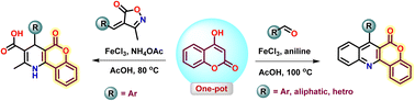 Graphical abstract: Iron-catalyzed divergent synthesis of coumarin fused N-heterocycles via 6π-electrocyclization and isoxazole ring-opening