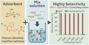 Graphical abstract: Selective recovery of silver by thiuram disulfide-modified cellulose