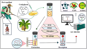 Graphical abstract: Design of a fiberglass-coated thin-film solid-phase microextraction patch for eco-friendly and efficient detection of carbofuran pesticides in bananas