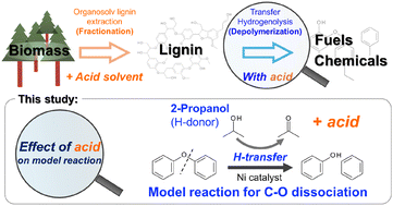 Graphical abstract: Effects of acid addition on transfer hydrogenolysis of aromatic ethers in hot-compressed 2-propanol over Ni catalyst