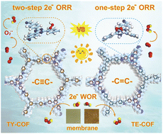 Graphical abstract: Distinct oxygen reduction pathways for solar H2O2 production by regulating unsaturated bonds in covalent organic frameworks