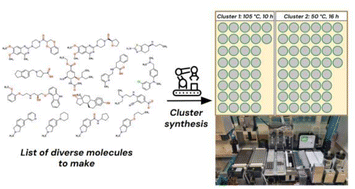 Graphical abstract: Thinking outside the library: cluster synthesis of diverse molecules on a single robotic platform