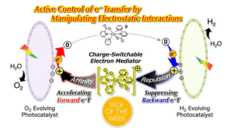 Graphical abstract: Active control of forward/backward charge transfer in Z-scheme water splitting: manipulating electrostatic affinity/repulsion between photocatalyst surface and electron mediator