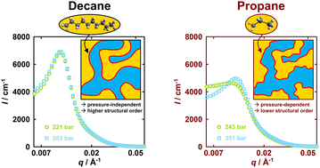 Graphical abstract: Pressure effects on the nanostructure of bicontinuous propane microemulsions with extended surfactants: a SANS study