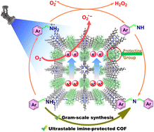 Graphical abstract: An ultrastable porphyrin covalent organic framework with protected imine linkages for highly efficient and sustainable photocatalytic oxidation of amines