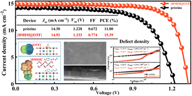 Graphical abstract: Passivating defects and optimizing interfaces to boost the comprehensive performance of carbon-cathode hole-transport-layer-free CsPbI2Br solar cells via an ionic liquid