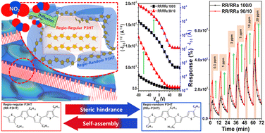 Graphical abstract: Enhanced NO2 sensing performance in organic field-effect transistors via regioregularity-controlled P3HT blend films