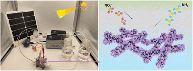 Graphical abstract: Solar-driven electrochemical nitrate reduction to ammonia catalyzed by a nickel cobalt oxide-palladium heterojunction