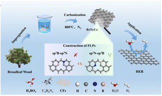 Graphical abstract: Construction of carbon-based frustrated Lewis pairs for sustainable hydrogen evolution through heteroatom bond formation