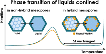 Graphical abstract: Exploring confined media in hybrid mesoporous silicas via thermoporosimetry