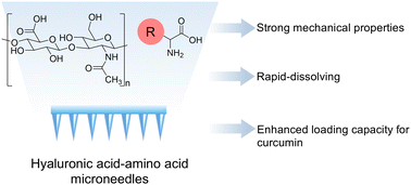 Graphical abstract: Composites of hyaluronic acid and various amino acids as structural materials for dissolvable microneedles