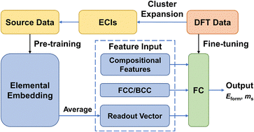 Graphical abstract: Cluster expansion augmented transfer learning for property prediction of high-entropy alloys
