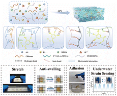 Graphical abstract: A multifunctional anti-swelling hydrogel with high stretchability and adhesion for wearable flexible sensors