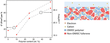 Graphical abstract: Tunable electrochemical doping and charge transport in non-OMIEC:OMIEC blends by microstructure design