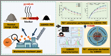 Graphical abstract: Pyrolysis temperature dependence of Pb2+ removal by sewage sludge biochar: characteristic evaluation and adsorption performance