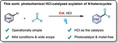 Graphical abstract: Photoinduced HCl-catalyzed acylation of N-heterocycles
