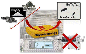 Graphical abstract: Crystal growth of metal tellurides from a boron–tellurium mixture: MTr2Te4 (M = Sr, Eu; Tr = In, Ga)