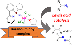 Graphical abstract: Molybdenum(vi) borano–imido complexes and their application as Lewis acid catalysts in homocoupling of diazo compounds