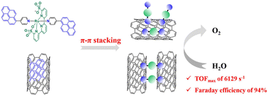 Graphical abstract: Highly efficient heterogeneous water oxidation of a RuII disulfonic acid terpyridine complex on carbon nanotubes via π–π interactions