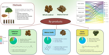 Graphical abstract: Upcycling walnut (Juglans regia L.) by-products: characterisation of nutritionally relevant bioactive compounds